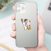 Schneemann mit Tieren  Aufkleber (Telefon)