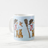 Schneemann mit Tieren Kaffeetasse (Vorderseite Links)