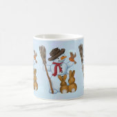 Schneemann mit Tieren Kaffeetasse (Mittel)