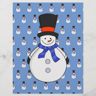 Schneemann mit Tophut Briefbogen
