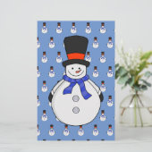 Schneemann mit Tophut Briefpapier (Stehend Vorderseite)
