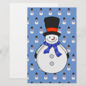 Schneemann mit Tophut Briefpapier (Vorne/Hinten)
