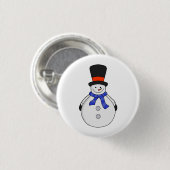 Schneemann mit Tophut Button (Vorne & Hinten)