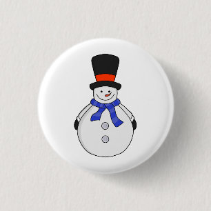 Schneemann mit Tophut Button