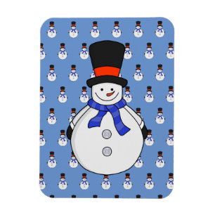 Schneemann mit Tophut Magnet
