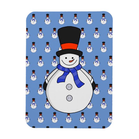 Schneemann mit Tophut Magnet (Vertikal)