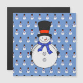 Schneemann mit Tophut Magnetkarte (Vorne/Hinten)