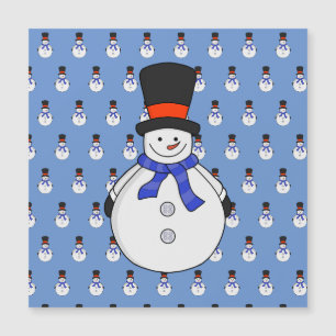 Schneemann mit Tophut Magnetkarte