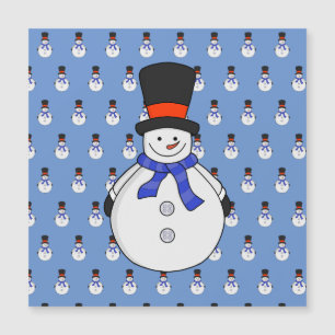 Schneemann mit Tophut Magnetkarte