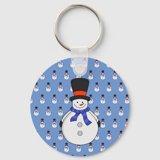 Schneemann mit Tophut Schlüsselanhänger (Vorderseite)