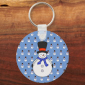 Schneemann mit Tophut Schlüsselanhänger (Vorderseite)