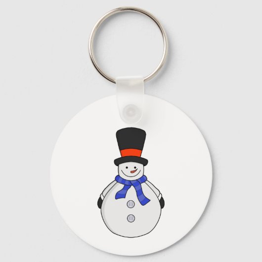 Schneemann mit Tophut Schlüsselanhänger (Vorderseite)