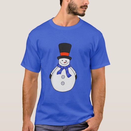 Schneemann mit Tophut T-Shirt (Vorderseite)