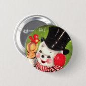 Schneemann mit Vogel Button (Vorne & Hinten)