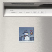 Schneemann mit Vogel Magnet (In Situ (Geschirrspüler))