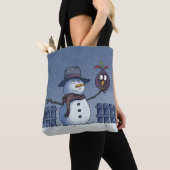 Schneemann mit Vogel Tasche (Von Nahem)