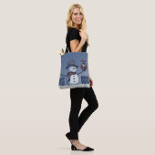 Schneemann mit Vogel Tasche (Am Model)