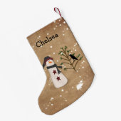 Schneemann mit Weihnachtsbaum Strumpf Kleiner Weihnachtsstrumpf (Rückseite (Hängend))