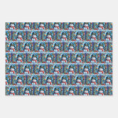 Schneemann mit Weihnachtsdeko -  Geschenkpapier Set (Vorderseite 2)