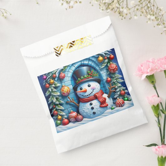 Schneemann mit Weihnachtsdeko -  Geschenktütchen (Versiegelt)