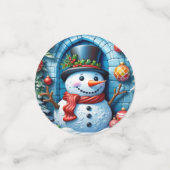 Schneemann mit Weihnachtsdeko - Konfetti (Klein Vorderseite)