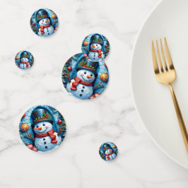 Schneemann mit Weihnachtsdeko -  Konfetti