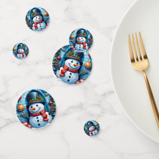 Schneemann mit Weihnachtsdeko - Konfetti (Gruppe)