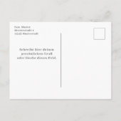 Schneemann mit Weihnachtsdeko - Postkarte (Rückseite)