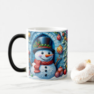 Schneemann mit Weihnachtsdeko - Verwandlungstasse