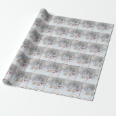 Schneemann mit Weihnachtskranz für einen Hirsch Geschenkpapier (Ungerollt)