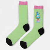 Schneemann mit Weihnachtskranz Socken (Linkes Detail)