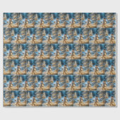 Schneemann mit Weihnachtslicht Geschenkpapier (Flach)