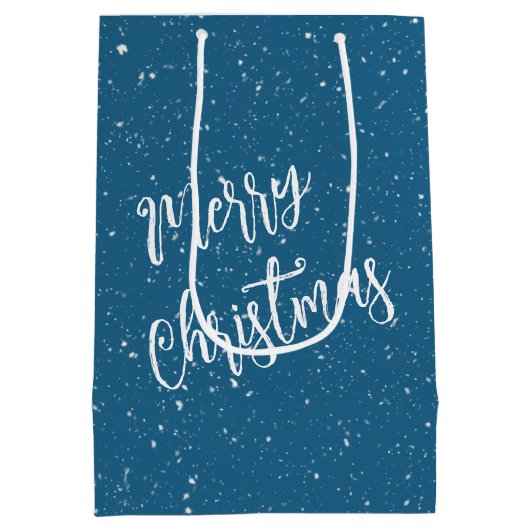 Schneemann mit Weihnachtslicht Mittlere Geschenktüte (Rückseite)