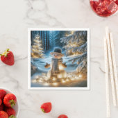 Schneemann mit Weihnachtslicht Serviette (Beispiel)