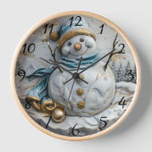 Schneemann mit Weihnachtsschrei Uhr (Vorderseite)