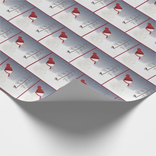 Schneemann mit Weihnachtsstar Geschenkpapier (Ecke)