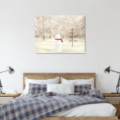 Schneemann mit Weihnachtsstar Leinwanddruck (Insitu (Schlafzimmer))