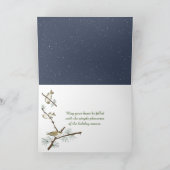 Schneemann mit Weihnachtsstern Feiertagskarte (Innenseite)