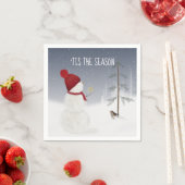 Schneemann mit Weihnachtsstern Serviette (Beispiel)