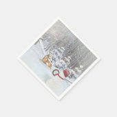 Schneemann mit Weihnachtswraden für Hirsche Serviette (Ecke)