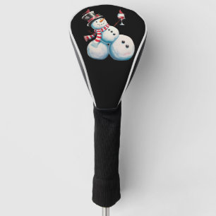 Schneemann mit Wein Weihnachten Lustiges Weihnacht Golf Headcover