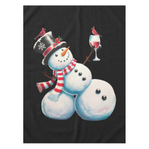 Schneemann mit Wein Weihnachten Lustiges Weihnacht Tischdecke