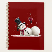 Schneemann mit Wein Weihnachtsgeschenk Xmas Feiert Planer (Vorderseite)