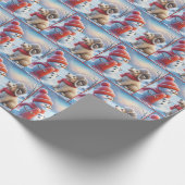 Schneemann mit Welpe Geschenkpapier (Ecke)