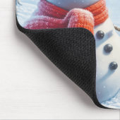 Schneemann mit Welpe Mousepad (Ecke)