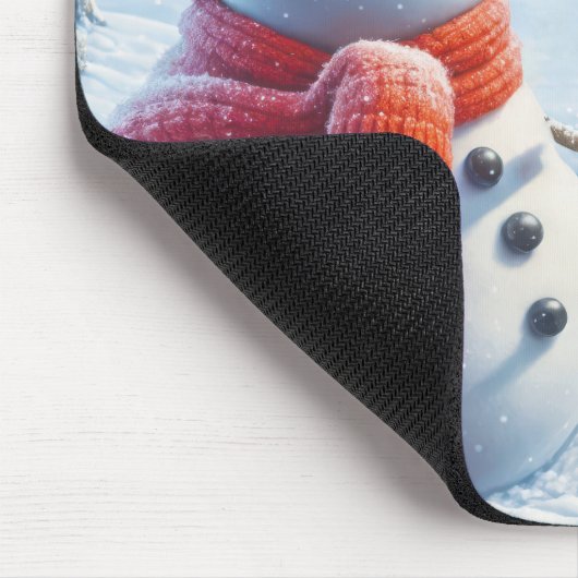 Schneemann mit Welpe Mousepad (Ecke)