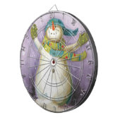 Schneemann mit Winter-Handschuhen Dartscheibe (Vorderseite rechts)