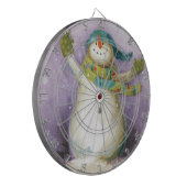 Schneemann mit Winter-Handschuhen Dartscheibe (Vorderseite Links)