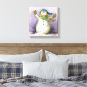 Schneemann mit Winter Mittens Leinwanddruck (Insitu (Schlafzimmer))