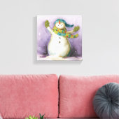Schneemann mit Winter Mittens Leinwanddruck (Insitu (Wohnzimmer))